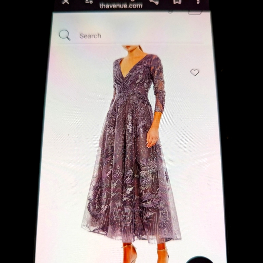 Mac Duggal.Elegant Beaded Purple Dress Size 8.
